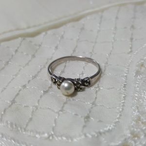 Vintage Ring Sterling Silver Set with Marcasite